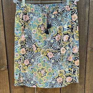 Floral Patterned Skirt with Tassel